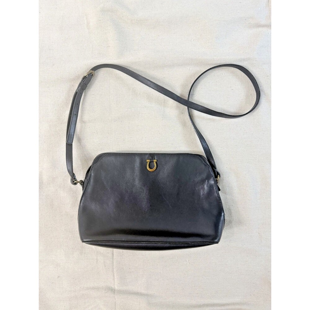 Etienne Aigner Black Genuine Leather Crossbody Handbag